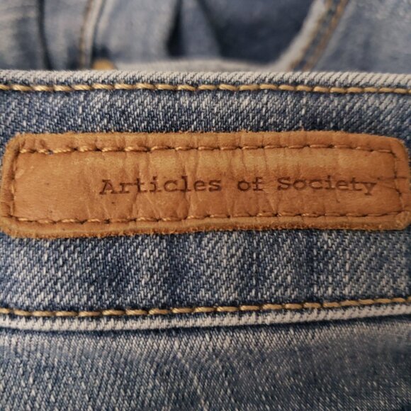 Articles of Society 28 Sarah Distressed Skinny Jeans Blue Balsam Denim - Picture 11 of 11